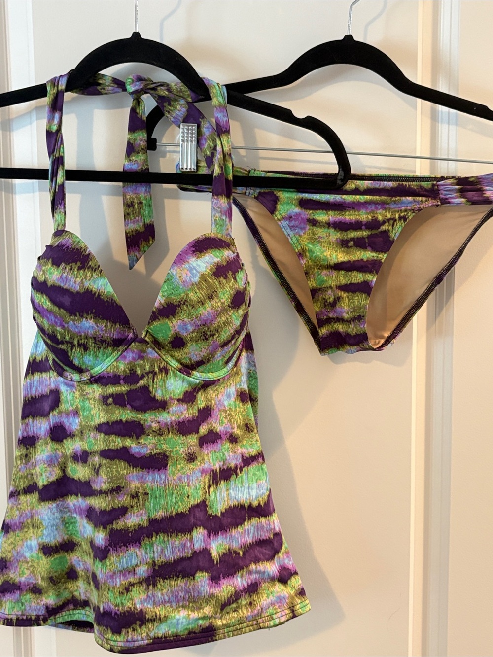 Victoria's Secret miraculous tankini Purple and Green Halter Swim suit